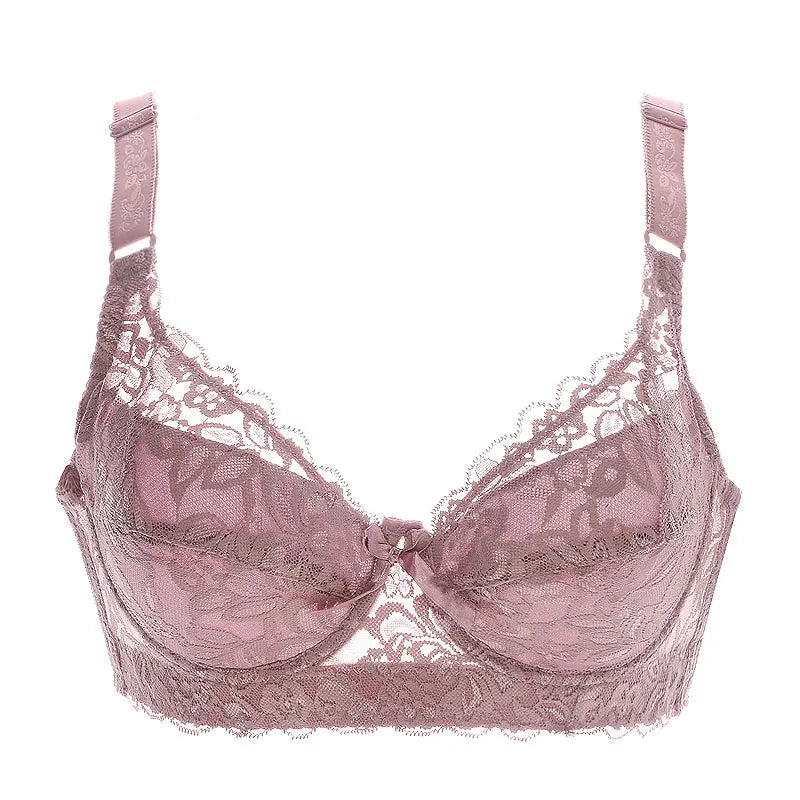 Hot Full cup thin underwear small bra plus size wireless adjustable lace Women's bra breast cover B C D cup Large size Lace Bras