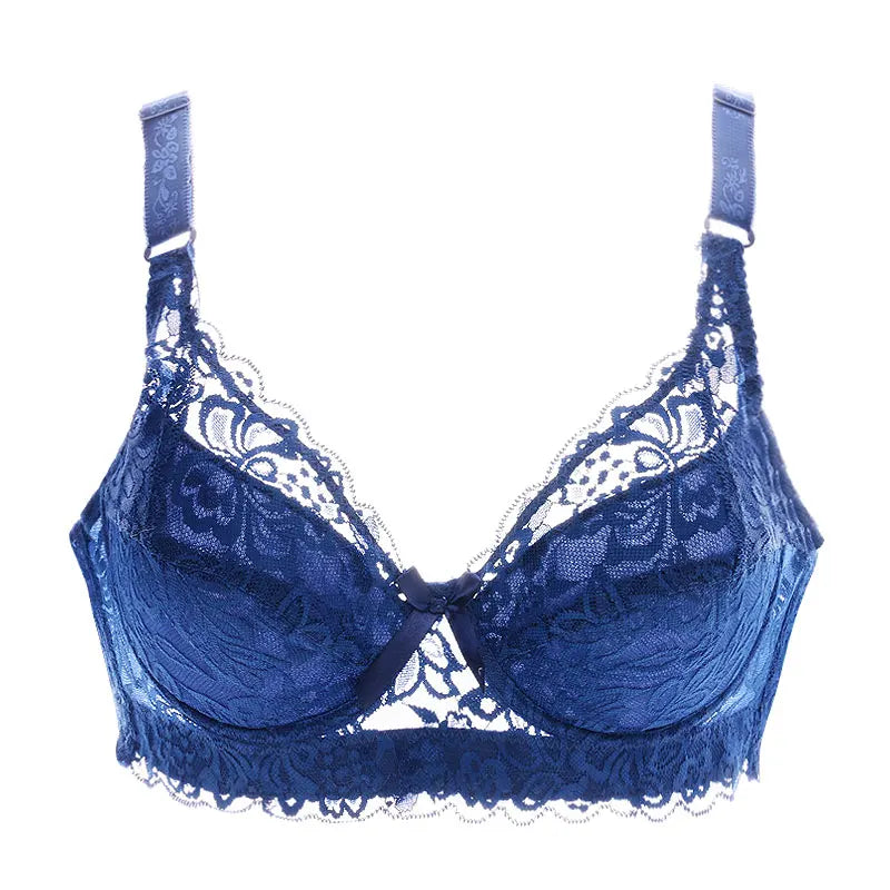 Hot Full cup thin underwear small bra plus size wireless adjustable lace Women's bra breast cover B C D cup Large size Lace Bras
