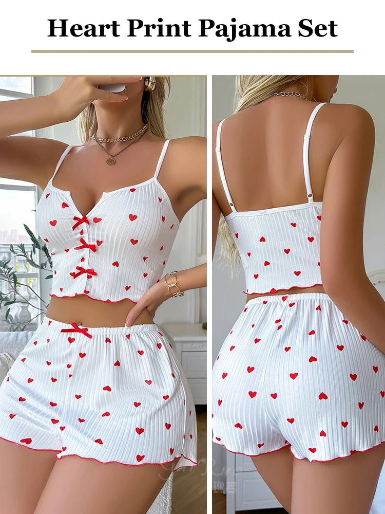 Ensemble 2 Pièces Femme « Love » – Top & Short à Cœurs