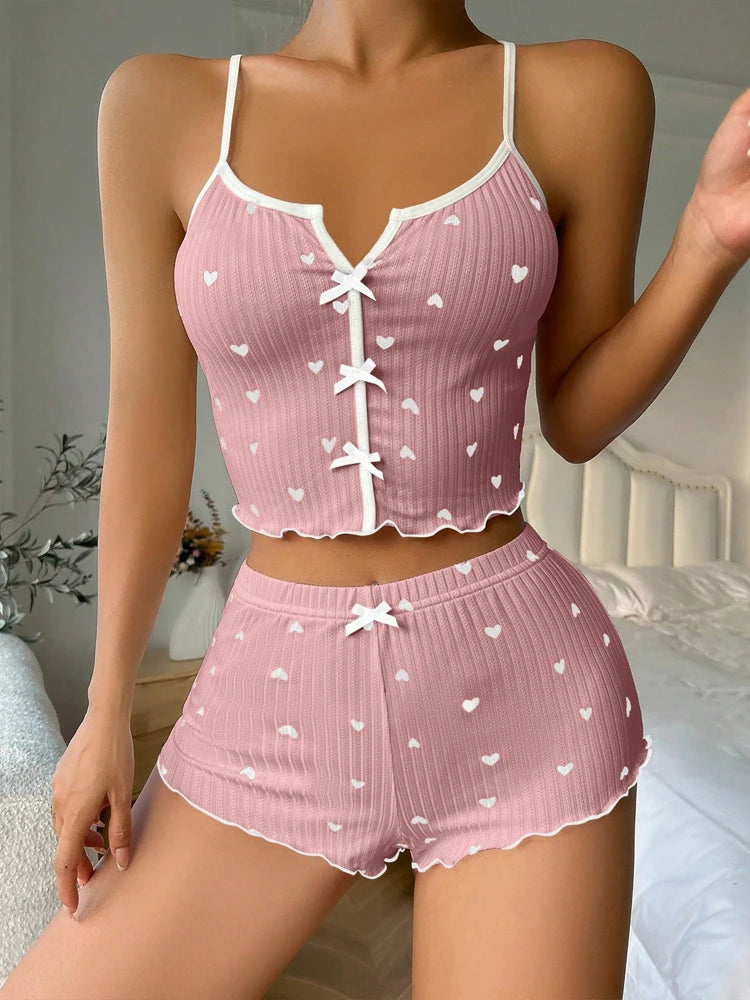Ensemble 2 Pièces Femme « Love » – Top & Short à Cœurs