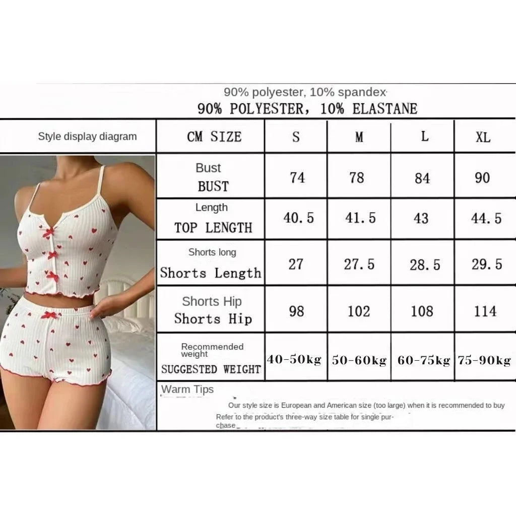 Ensemble 2 Pièces Femme « Love » – Top & Short à Cœurs