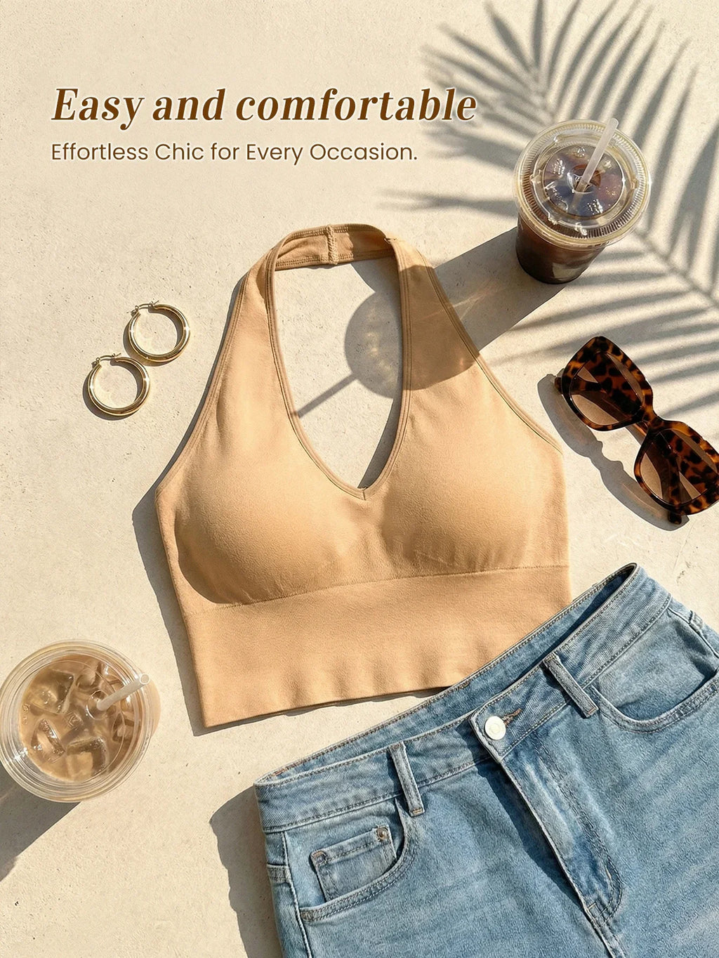 Plus Size Halter Wireless Bra Women Seamless Shaping Backless Removable Pads High Elastic Lingerie for Daily Wear Dating Party