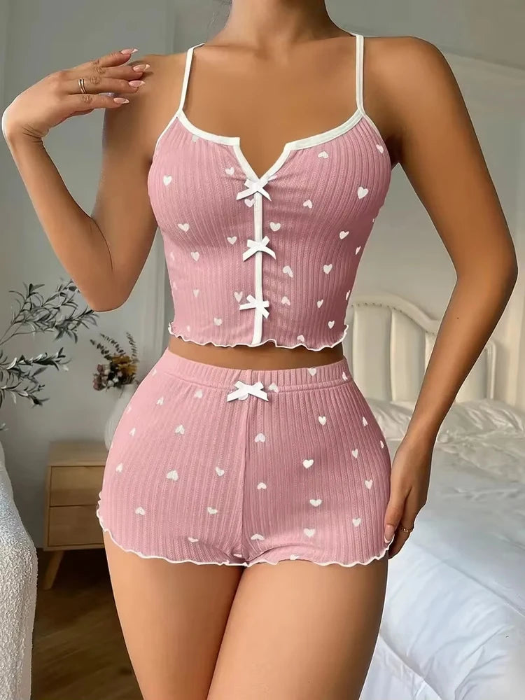 Ensemble 2 Pièces Femme « Love » – Top & Short à Cœurs