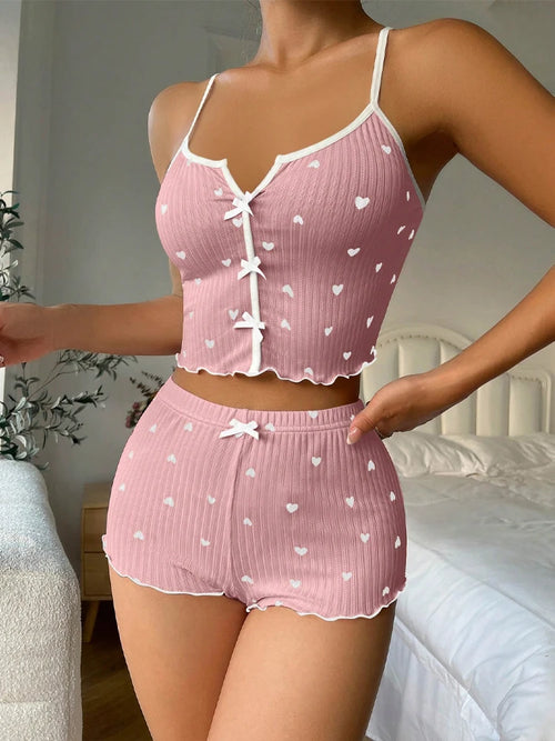 Ensemble 2 Pièces Femme « Love » – Top & Short à Cœurs