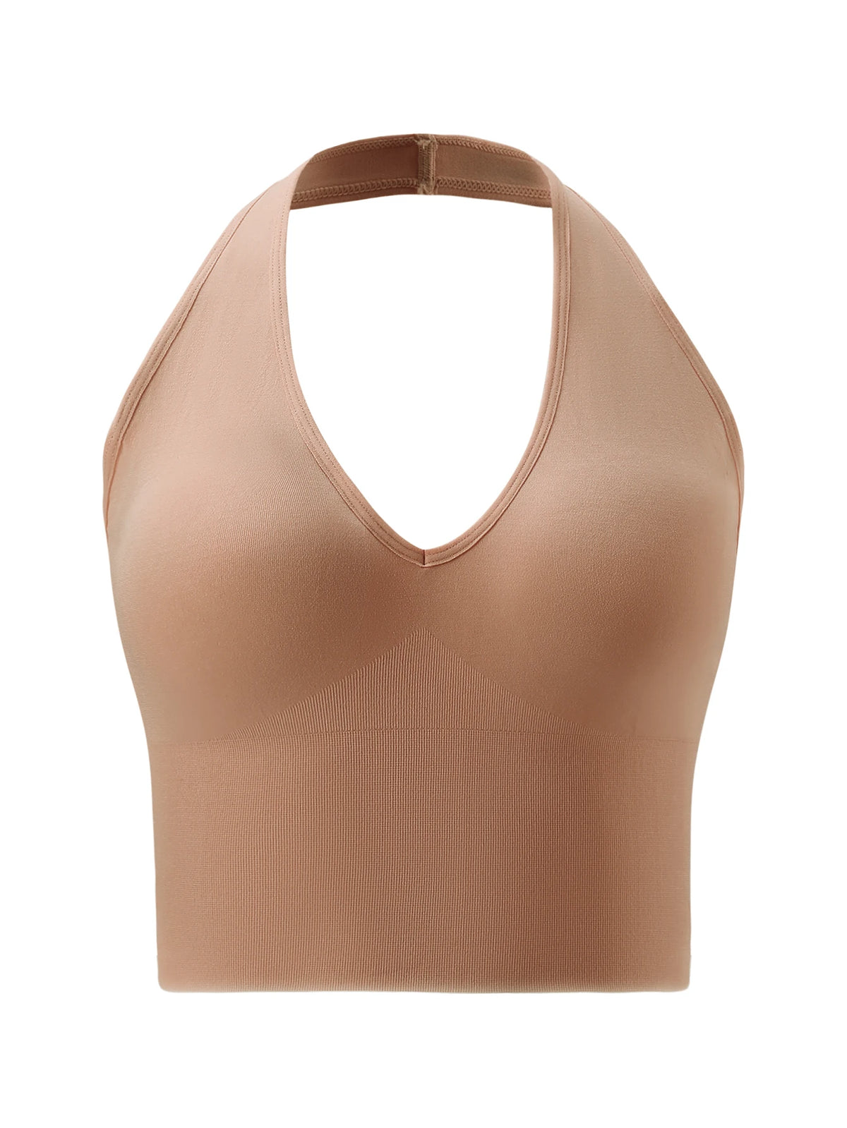 Plus Size Halter Wireless Bra Women Seamless Shaping Backless Removable Pads High Elastic Lingerie for Daily Wear Dating Party